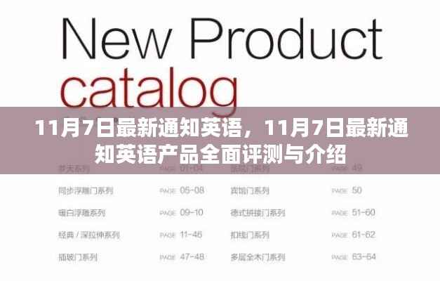 11月7日最新通知英语产品全面评测与介绍,最新动态及详细分析