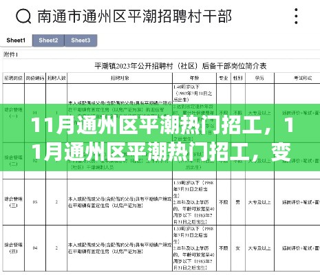 11月通州区平潮热门招工,变化带来自信与成就感,人生新篇章启航