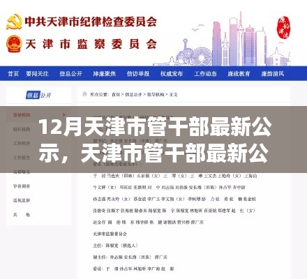 天津市管干部最新公示详解,查询指南与入门精通