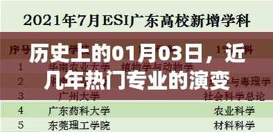 热门专业演变，历年一月三日的历史回顾