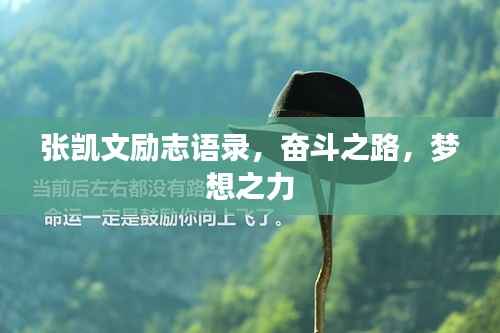 张凯文励志语录,奋斗之路,梦想之力