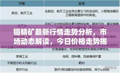 钼精矿最新行情走势分析，市场动态解读，今日价格走势揭秘！