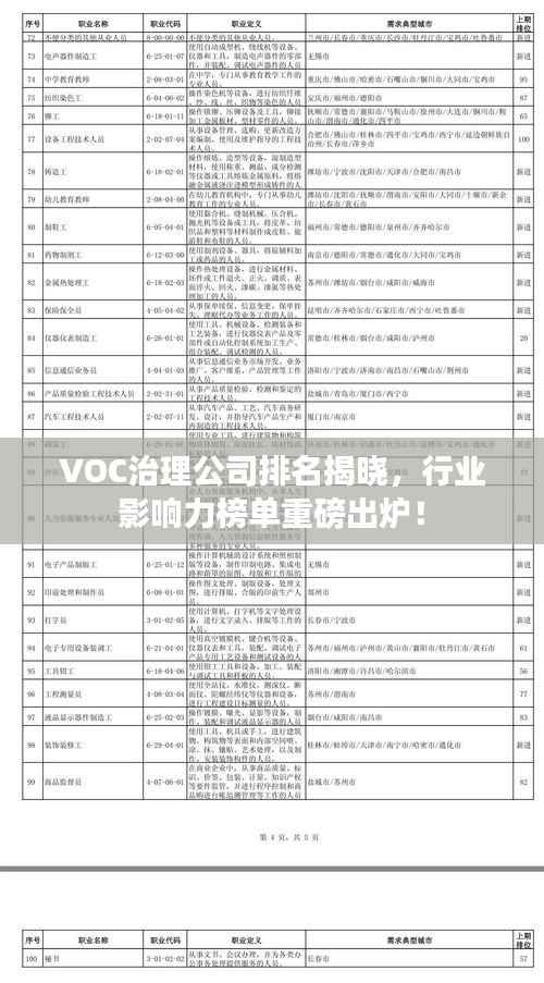 VOC治理公司排名揭晓,行业影响力榜单重磅出炉!