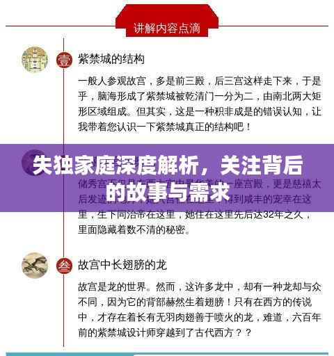 失独家庭深度解析,关注背后的故事与需求