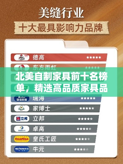 北美自制家具前十名榜单,精选高品质家具品牌